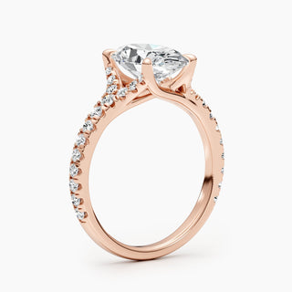 2.63 CT Oval Cut Pave Split Shank CVD F/VS Diamond Engagement Ring 7