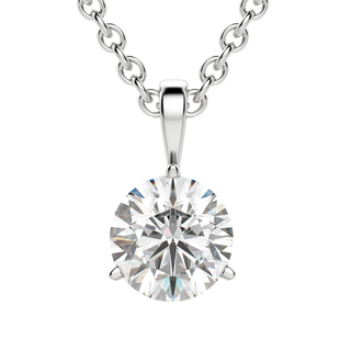 0.50 CT Round Solitaire CVD F/VS Diamond Necklace 1