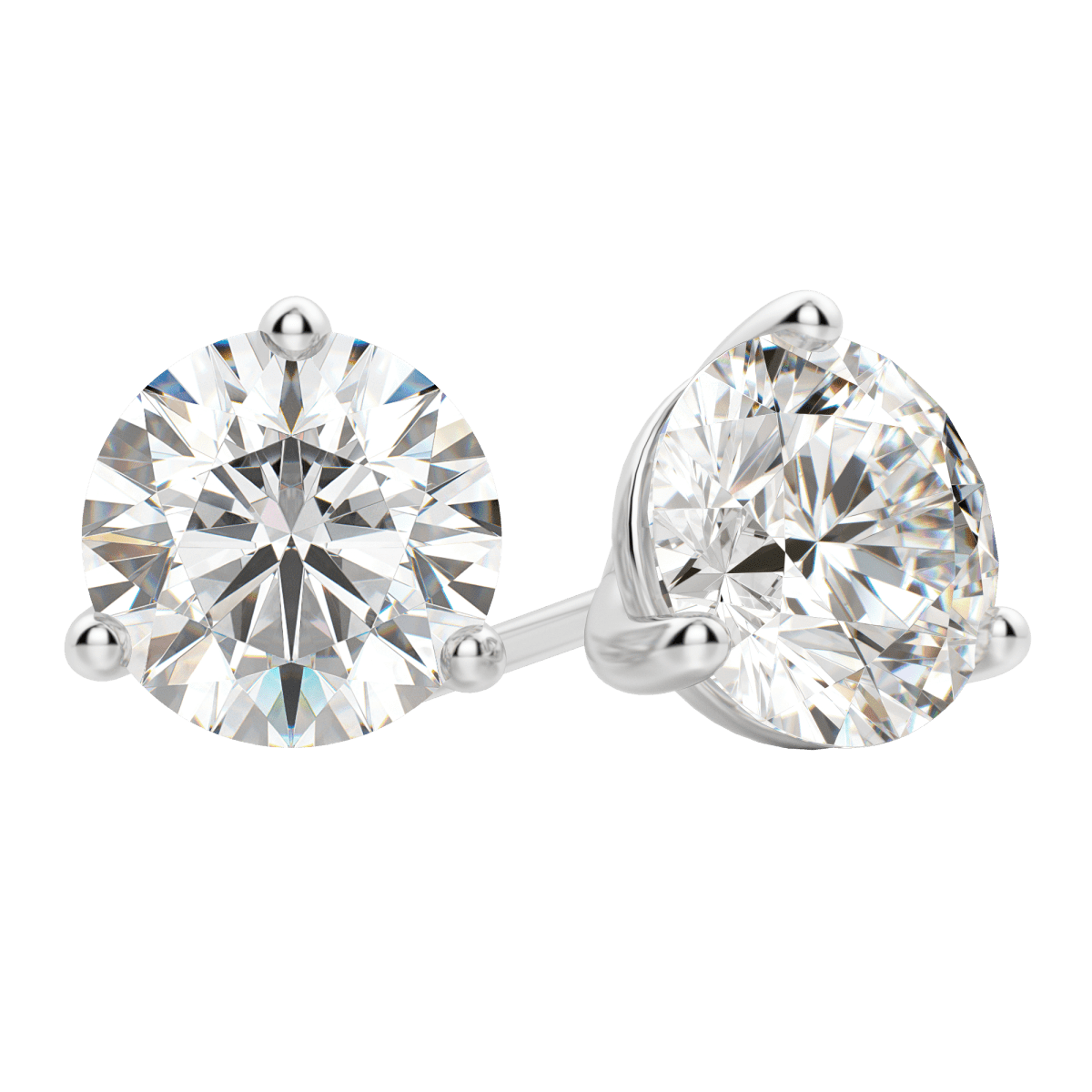 0.50 CT-4.0 CT Round Solitaire CVD F/VS Diamond Earrings 1