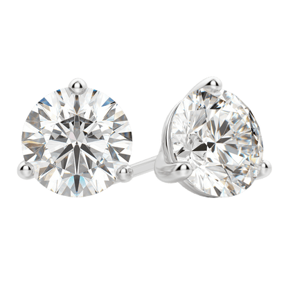 0.50 CT-4.0 CT Round Solitaire CVD F/VS Diamond Earrings 1