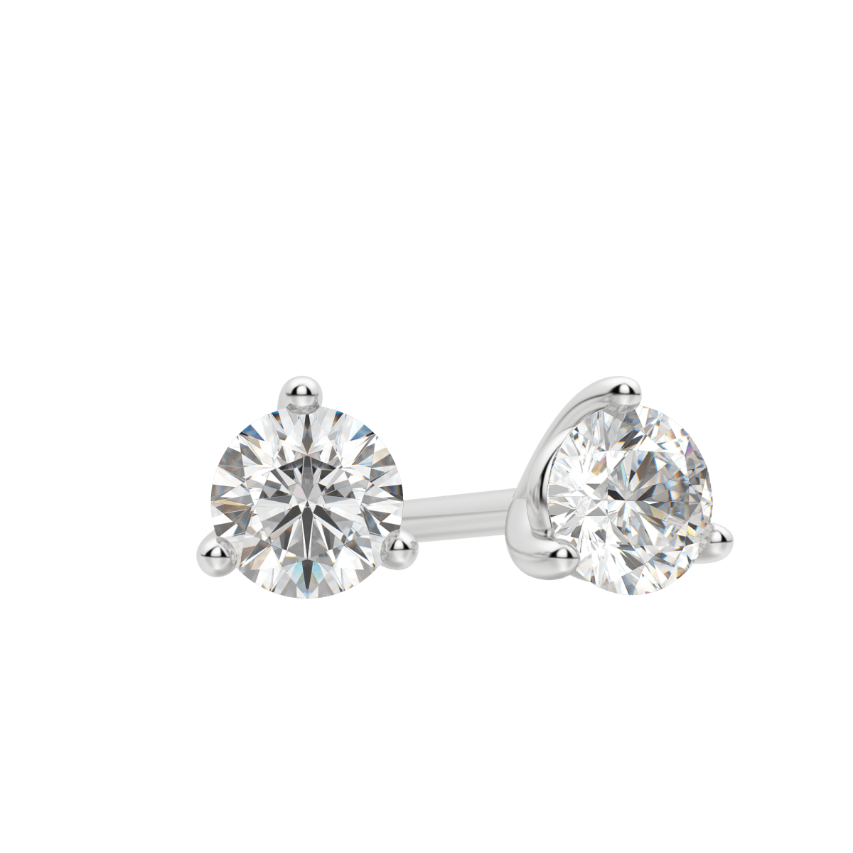 0.50 CT-4.0 CT Round Solitaire CVD F/VS Diamond Earrings 3