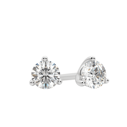 0.50 CT-4.0 CT Round Solitaire CVD F/VS Diamond Earrings 3