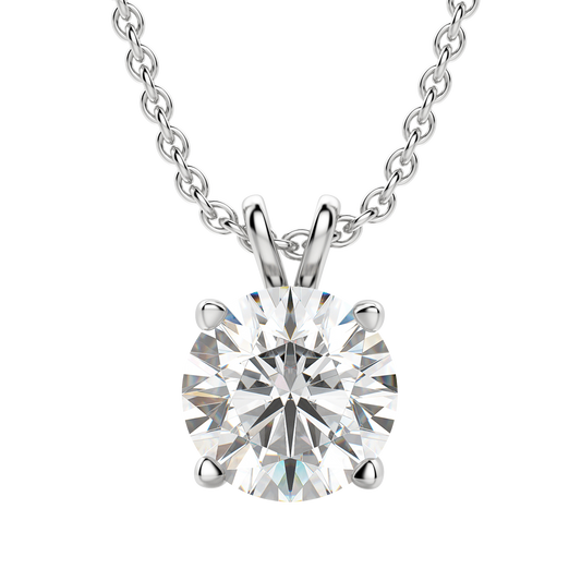 0.25 CT-1.0 CT Round Solitaire CVD F/VS Diamond Necklace 1