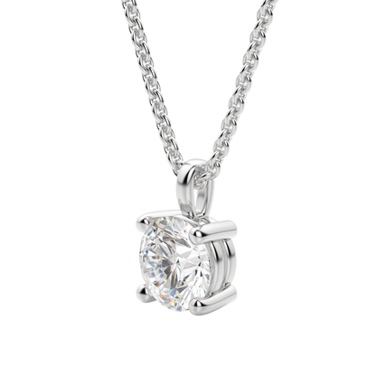 0.25 CT-0.75 CT Round Solitaire CVD F/VS Diamond Necklace 5