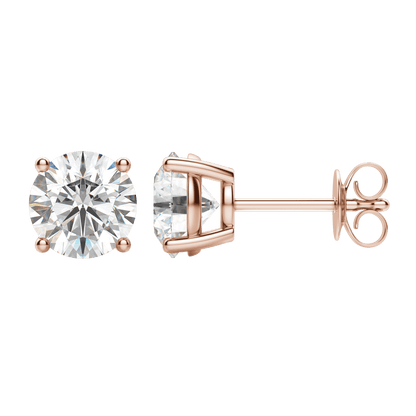 0.50 CT-4.0 CT Round Solitaire CVD F/VS Diamond Earrings 10
