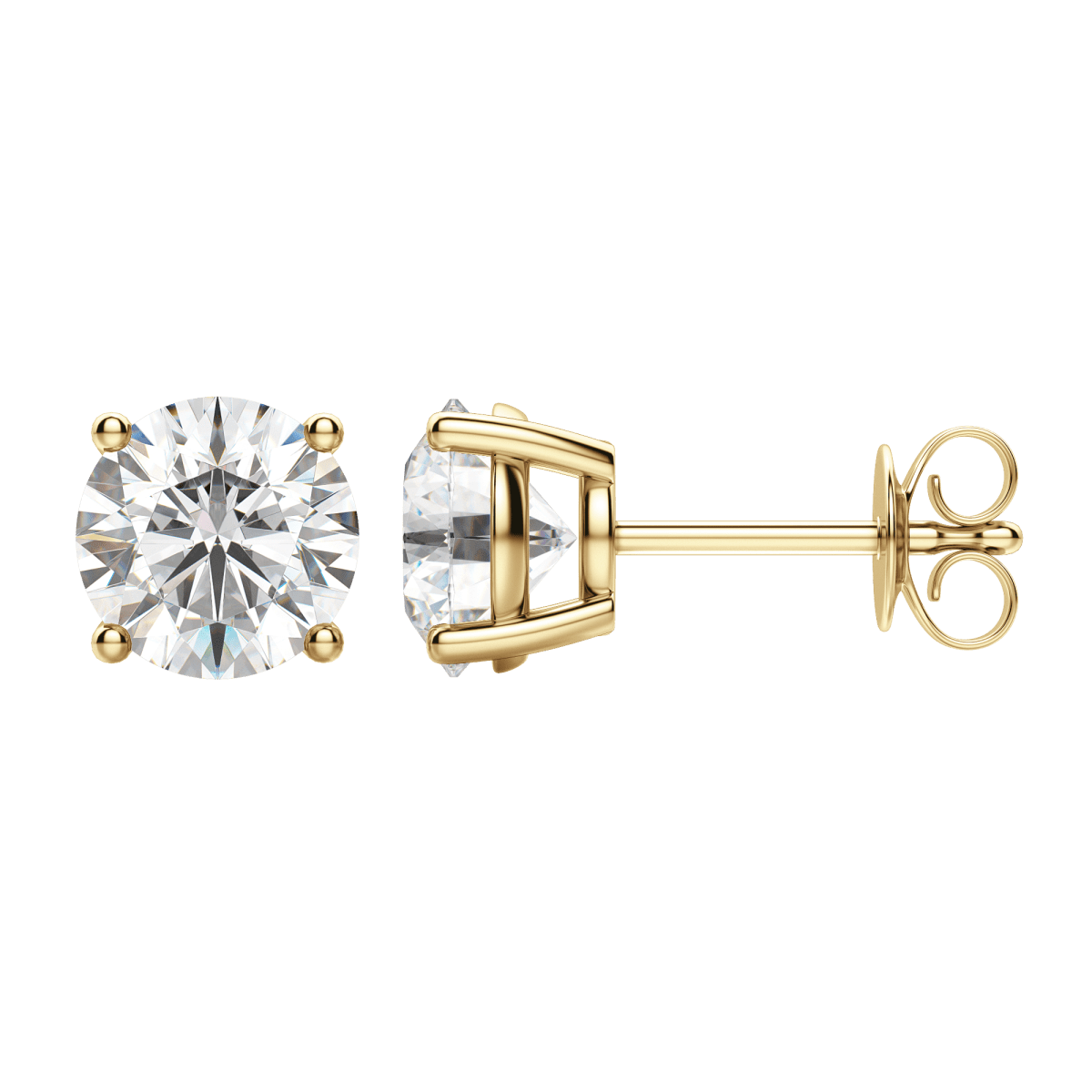 0.50 CT-4.0 CT Round Solitaire CVD F/VS Diamond Earrings 6