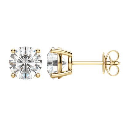 0.50 CT-4.0 CT Round Solitaire CVD F/VS Diamond Earrings 6