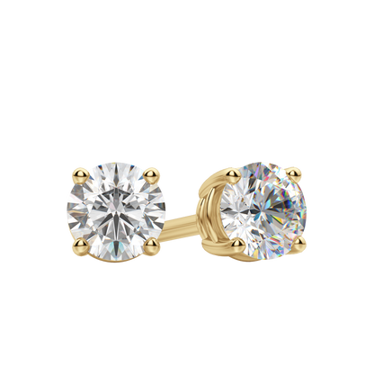 0.50 CT-4.0 CT Round Solitaire CVD F/VS Diamond Earrings 5