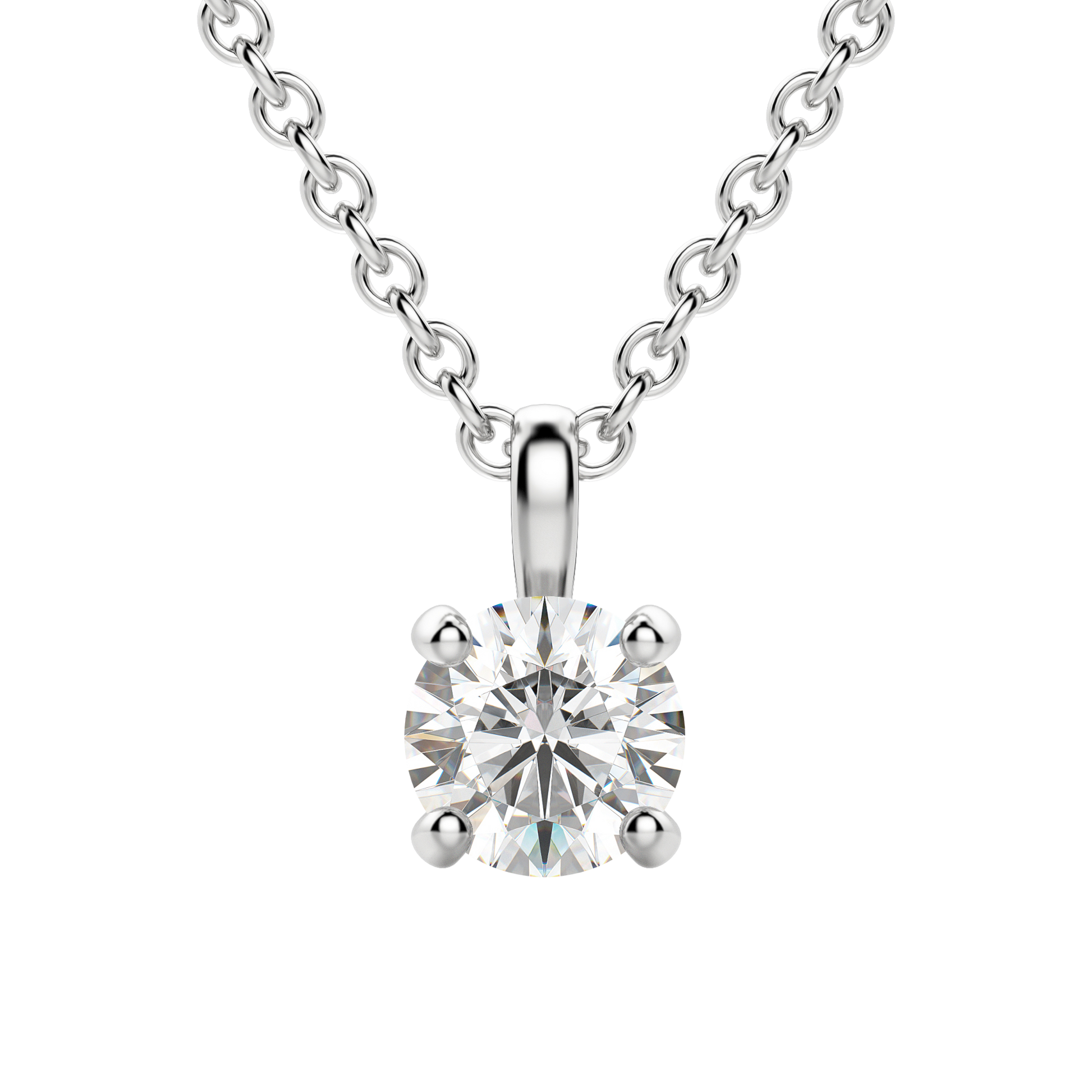 0.25 CT-0.75 CT Round Solitaire CVD F/VS Diamond Necklace 2