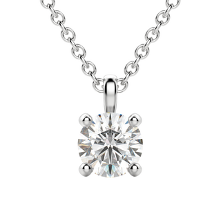 0.50 CT Round Solitaire CVD F/VS Diamond Necklace 18