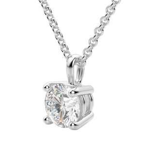 0.50 CT Round Solitaire CVD F/VS Diamond Necklace 30