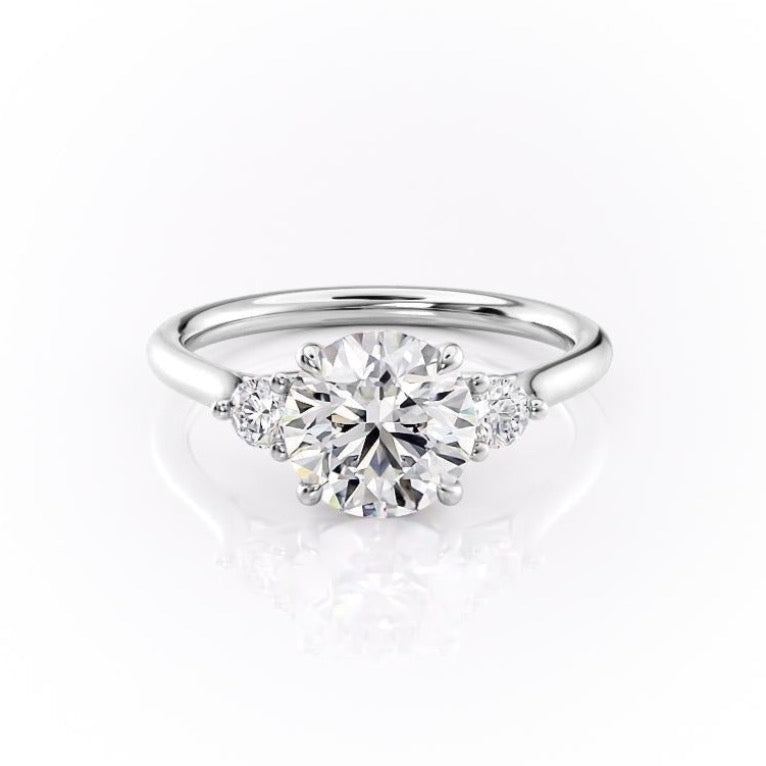 1.60 CT Round Cut Three Stone Moissanite Engagement Ring 10