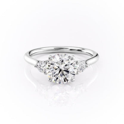 1.60 CT Round Cut Three Stone Moissanite Engagement Ring 10