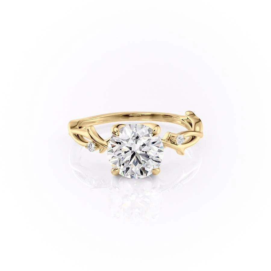 1.90 CT Round Cut Solitaire Twig Style Moissanite Engagement Ring 10