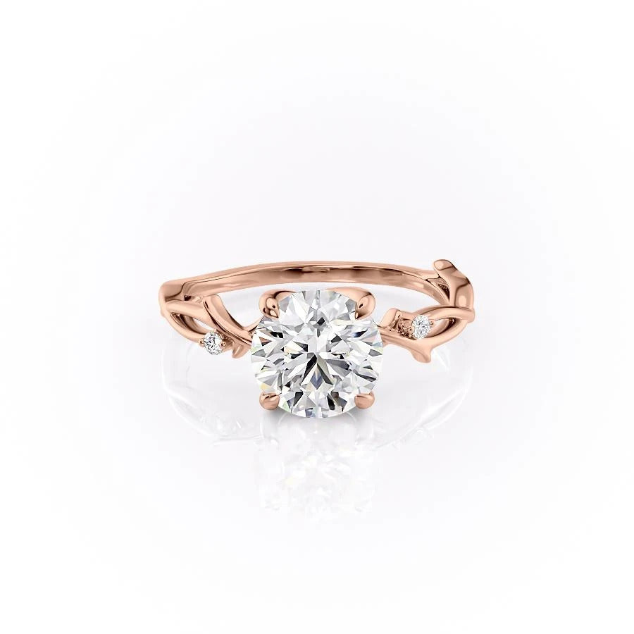 1.90 CT Round Cut Solitaire Twig Style Moissanite Engagement Ring 11