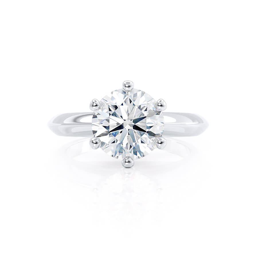 0.80 CT Round Shaped Moissanite Solitaire Style Engagement Ring 2