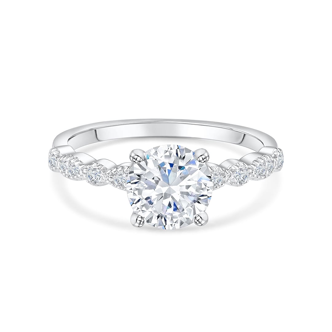 1.50 CT Round Cut Solitaire Moissanite Engagement Ring 7