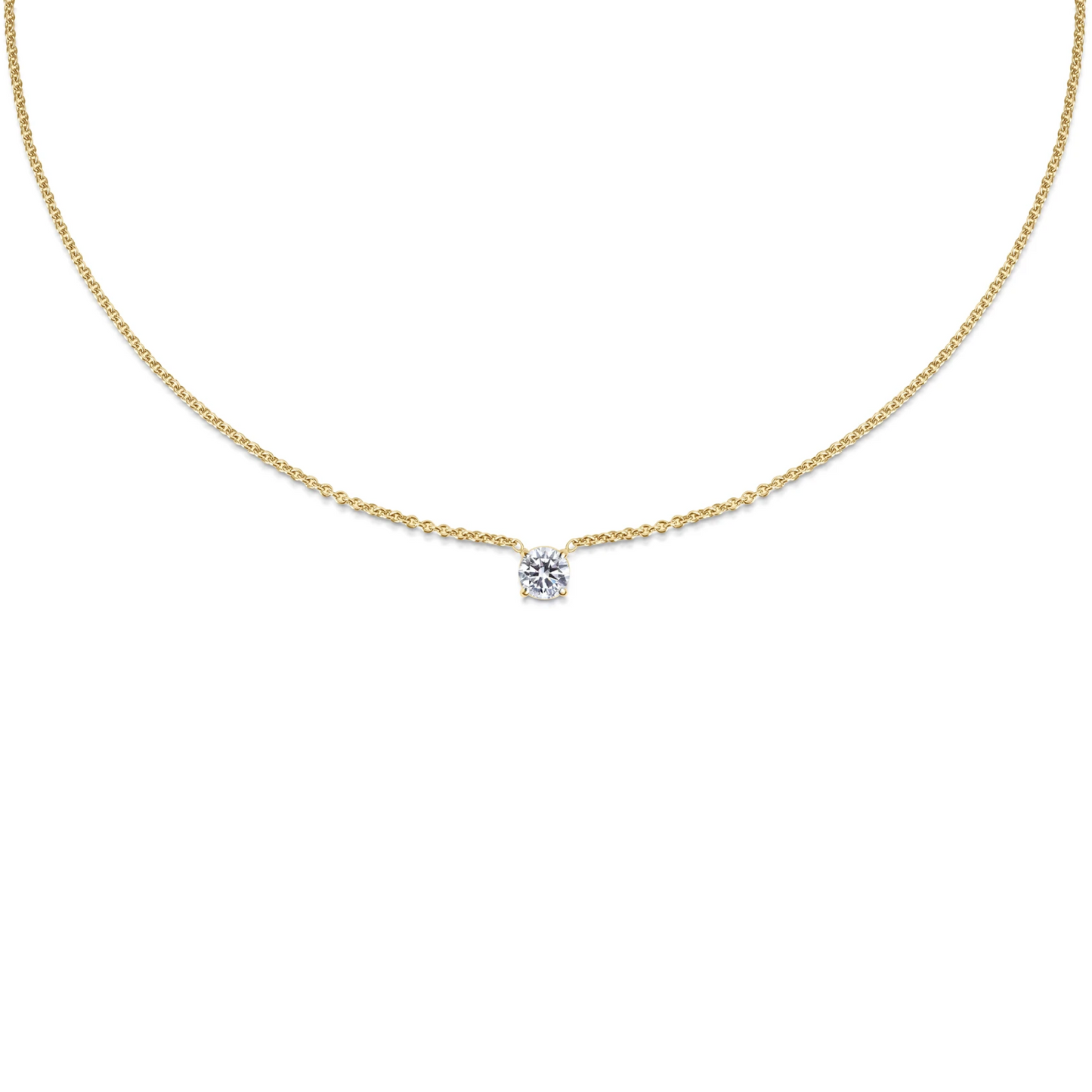 0.50 CT-1.0 CT Round Solitaire CVD F/VS Diamond Necklace 5