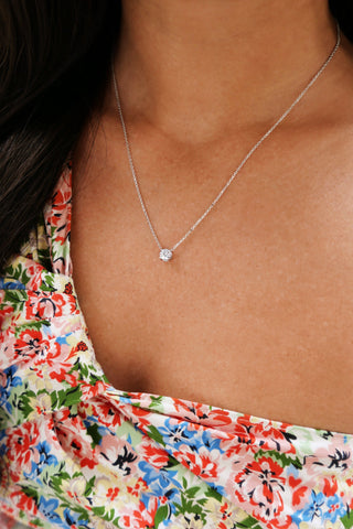 0.50 CT Round Solitaire CVD F/VS Diamond Necklace 2