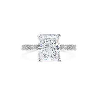 2 CT Radiant Cut Pave CVD F/VS1 Diamond Engagement Ring 1
