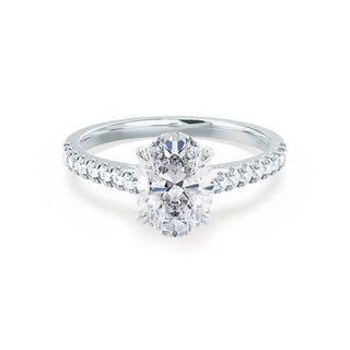 3.0 CT Oval Shaped Pave Style Moissanite Engagement Ring 5