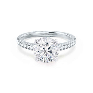 1.20 CT Round Shaped Pave Style Moissanite Engagement Ring 3