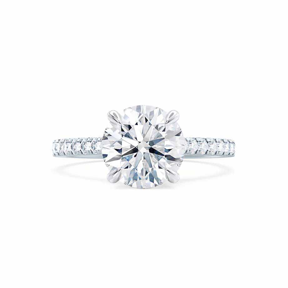 1.20 CT Round Shaped Moissanite Solitaire Pave Style Engagement Ring 4