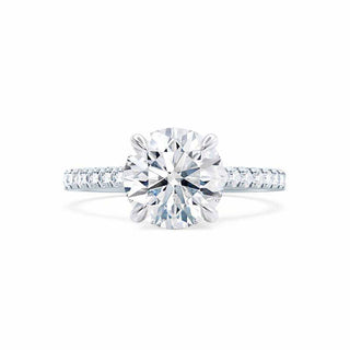1.20 CT Round Shaped Pave Style Moissanite Engagement Ring 4