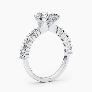 2.79 CT Oval Cut Pave CVD E/VS Diamond Engagement Ring 3
