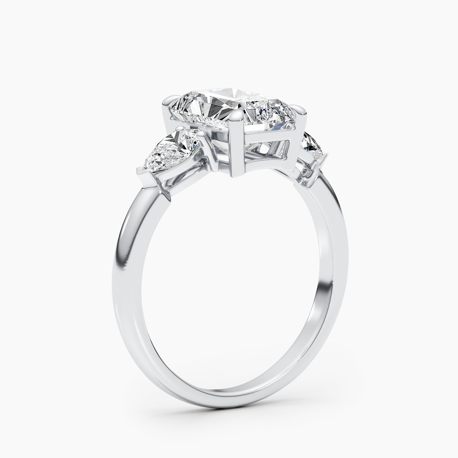 2.24 CT Radiant Three Stone CVD F/VS Diamond Engagement Ring 7