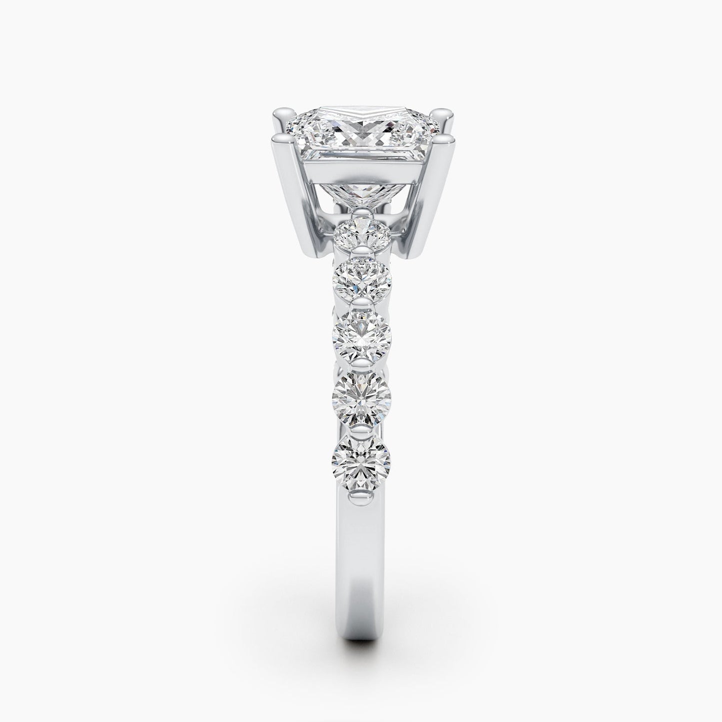 1.5 CT Princess Solitaire CVD F/VS Diamond Engagement Ring 7