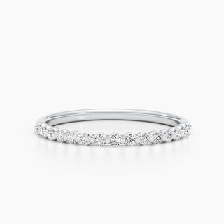 0.3 CT Round Half Eternity CVD EF/VVS Diamond Wedding Band 1