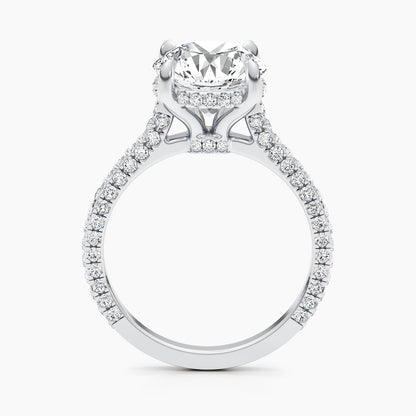 2.8 CT Round Hidden Halo CVD F/VS Diamond Engagement Ring 4