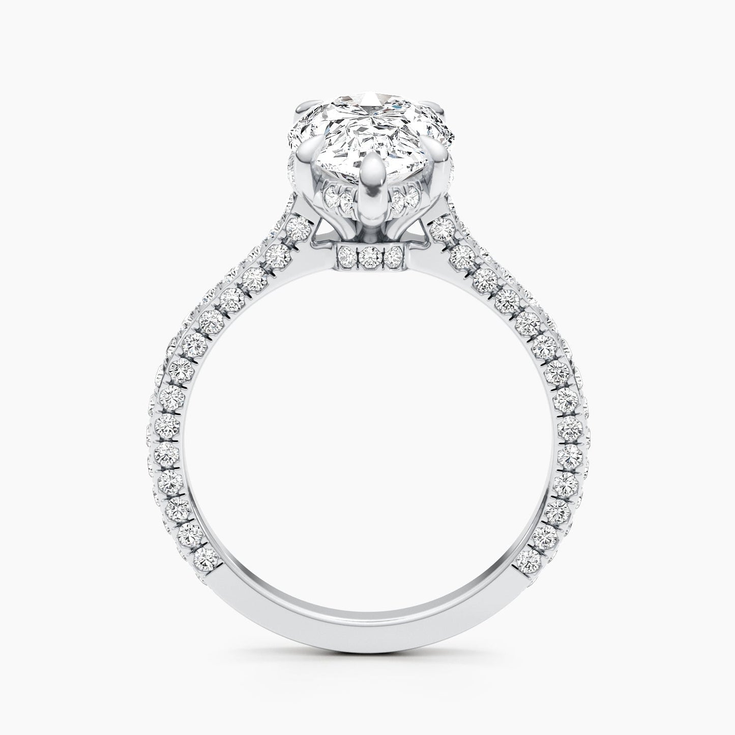 2.51 CT Pear Hidden Halo CVD F/VS Diamond Engagement Ring 8