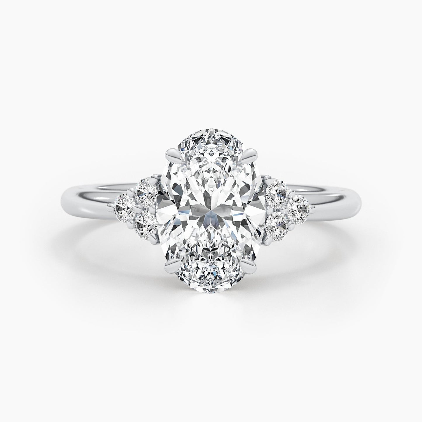 2.42 CT Oval Three Stone CVD G/VS Diamond Engagement Ring 1