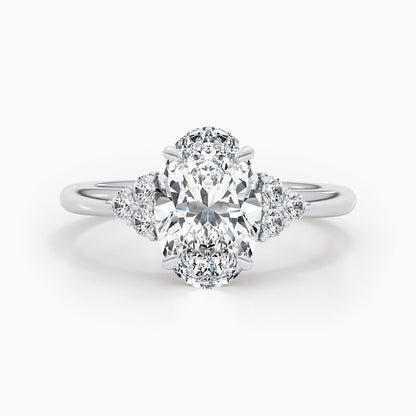 2.42 CT Oval Three Stone CVD G/VS Diamond Engagement Ring 1