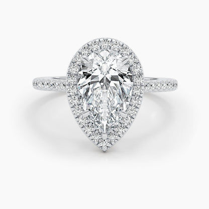 2.51 CT Pear Halo CVD F/VS  Diamond Engagement Ring 1