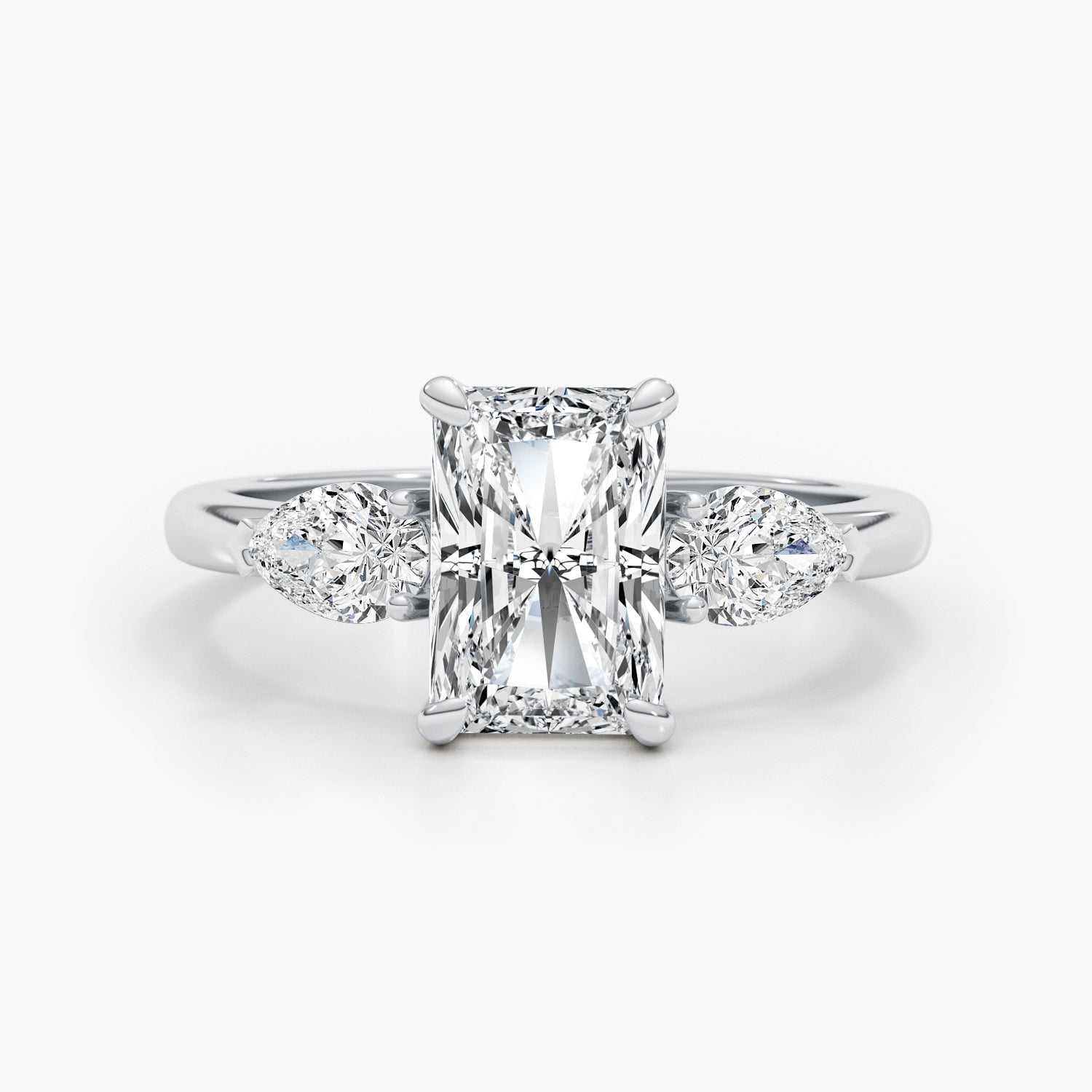 2.62 CT Radiant Solitaire CVD E/VS Diamond Engagement Ring 1