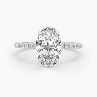 2.67 CT Oval Hidden Halo CVD G/VS Diamond Engagement Ring 1