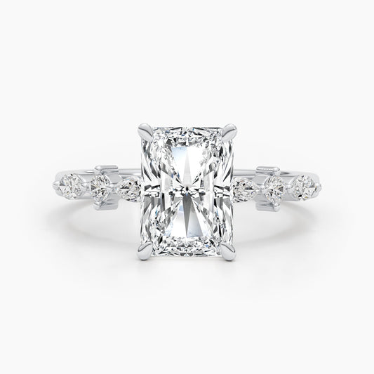 4 CT Radiant Solitaire CVD G/VS Diamond Engagement Ring 1