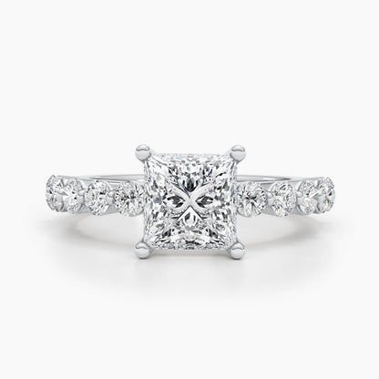 1.5 CT Princess Solitaire CVD F/VS Diamond Engagement Ring 1