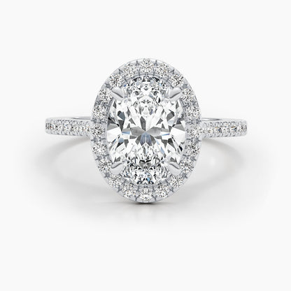 2.58 CT Oval Halo CVD E/VS Diamond Engagement Ring 1