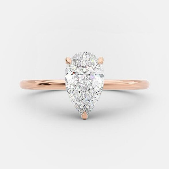 2.5 CT Pear Cut Solitaire Style Moissanite Engagement Ring 8