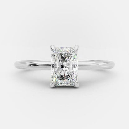 1.04 CT Radiant Cut Solitaire Style Moissanite Engagement Ring 4