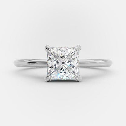 1.5 CT Princess Solitaire Style Moissanite Engagement Ring 5