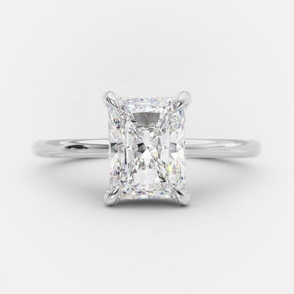 2.43 CT Radiant Cut Solitaire Style Moissanite Engagement Ring 4