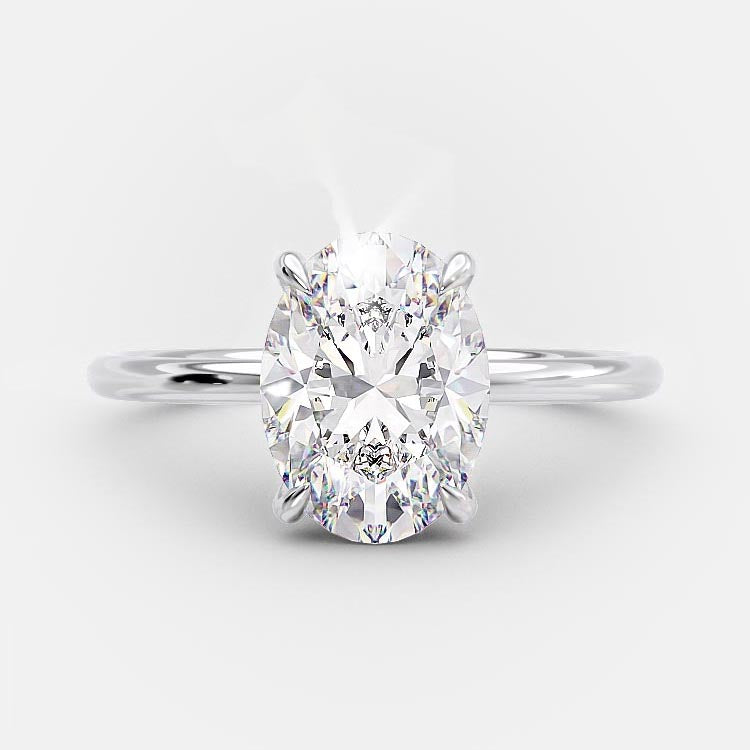 2.1 CT Oval Cut Solitaire Style Moissanite Engagement Ring 6