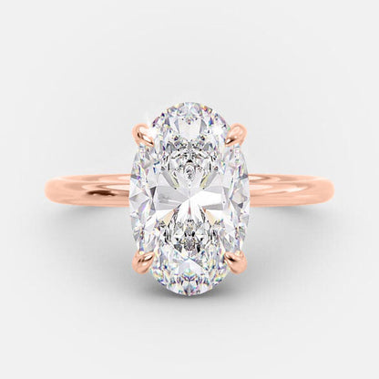 4.0 CT Oval Cut Solitaire Style Moissanite Engagement Ring 7