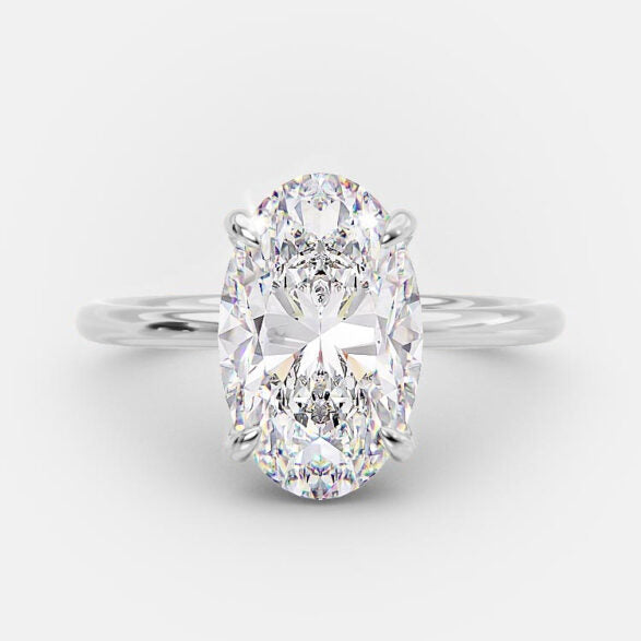 4.0 CT Oval Cut Solitaire Style Moissanite Engagement Ring 5