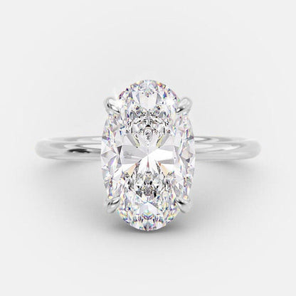 4.0 CT Oval Cut Solitaire Style Moissanite Engagement Ring 5
